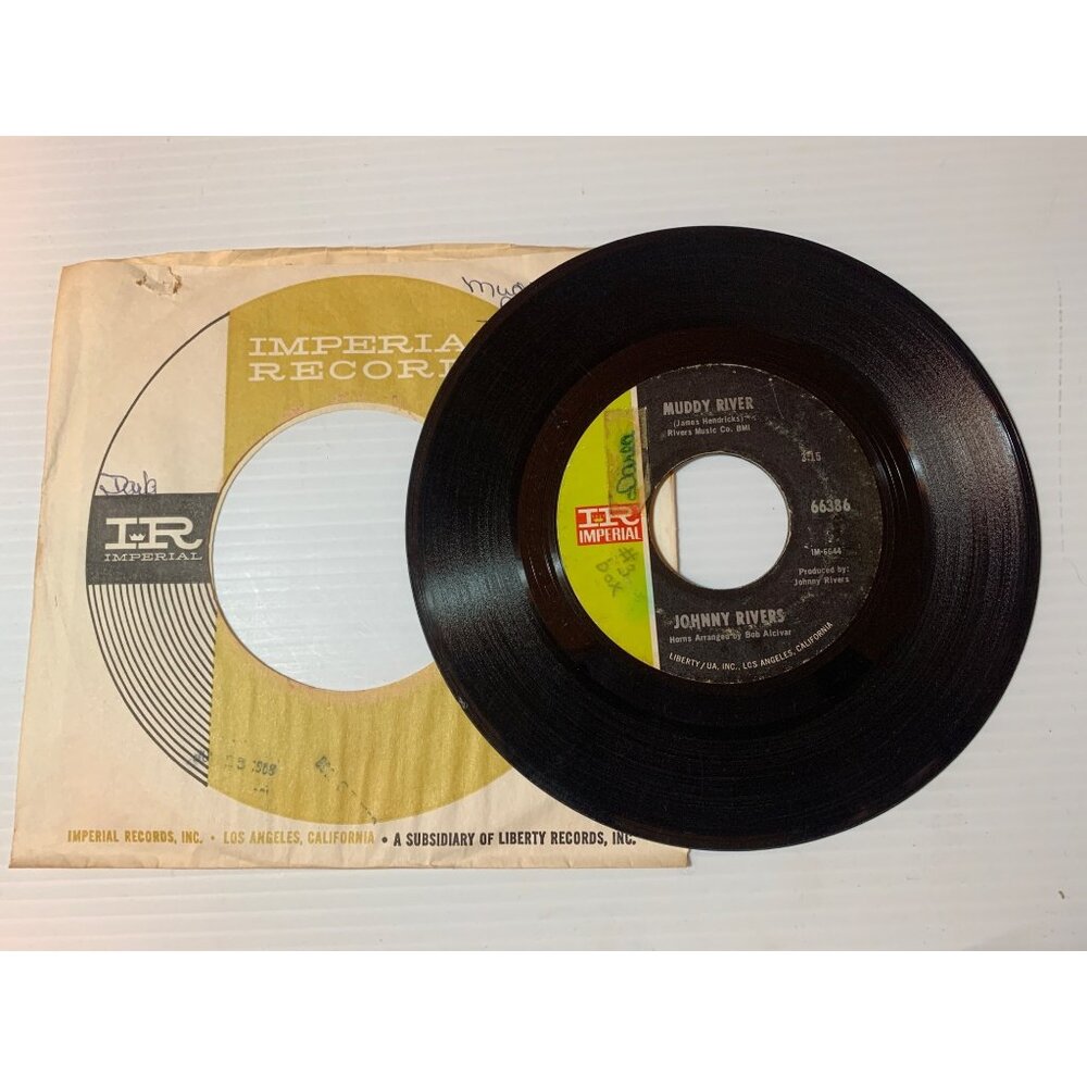 Johnny Rivers 45 RPM Vinyl Record "Muddy River" & "Resurrection" Imperial Record